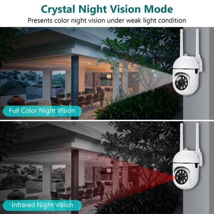 Telecamera di sorveglianza esterna - PTZ a 360° - WiFi 2.4 + 5G - Visione notturna HD - Zoom 4x, visione notturna per la casa