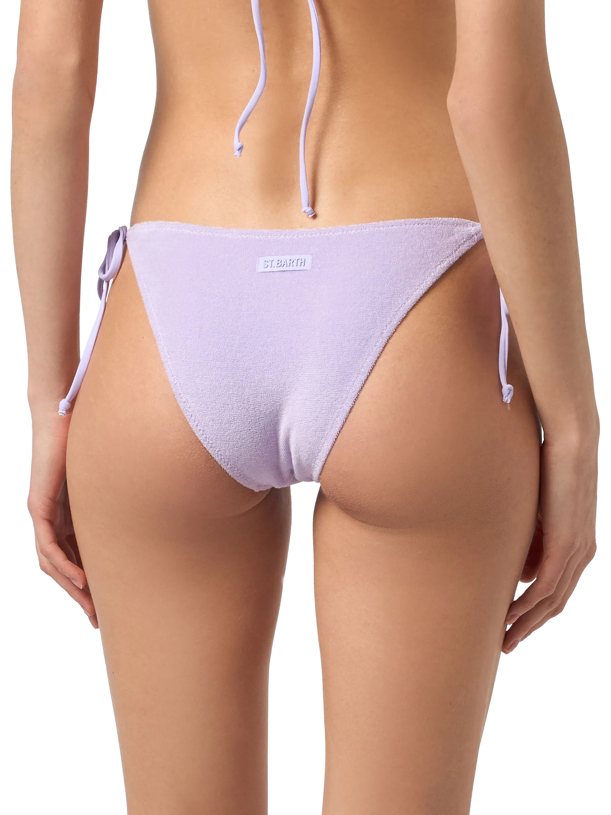 Leah Virgo paarse driehoekige bikini met sponsmotief voor dames