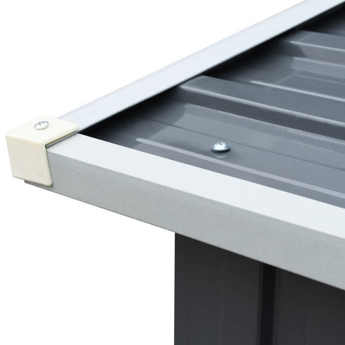 Leñera de acero galvanizado - JILL - 172x91x154 cm - Gris - Acero galvanizado - Tubos adicionales