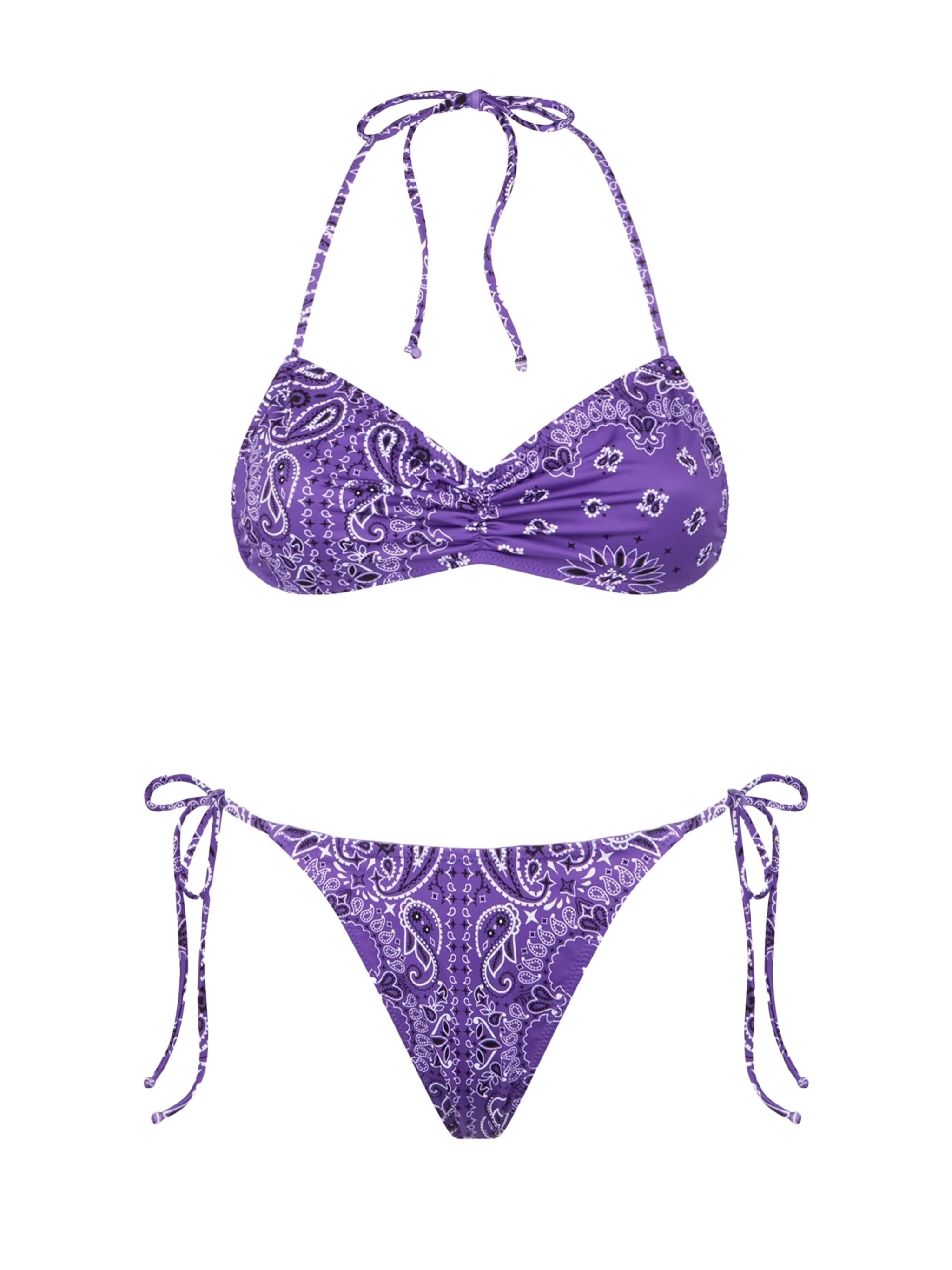 Damesbandeaubikini met bandana-print