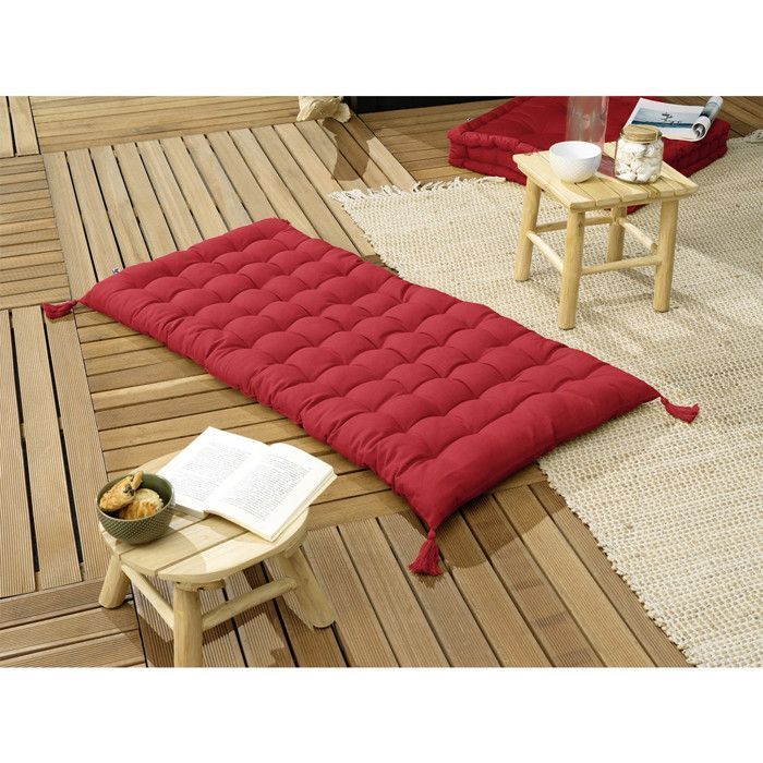 SOPHIE - Materasso da pavimento con nappe 60x120 cm, cotone, colore ciliegia