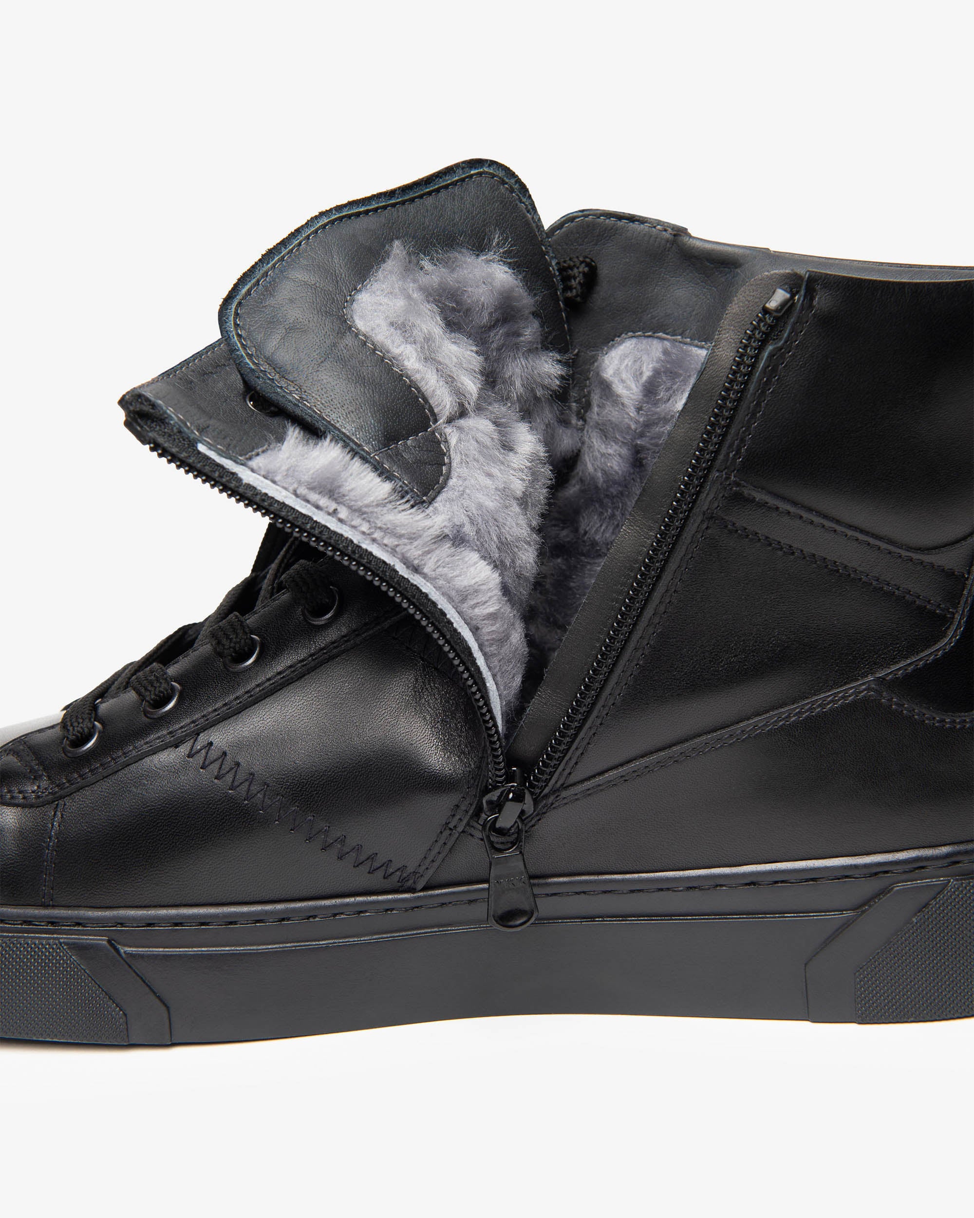 Herren-Sneaker aus Leder mit hohem Schaft
