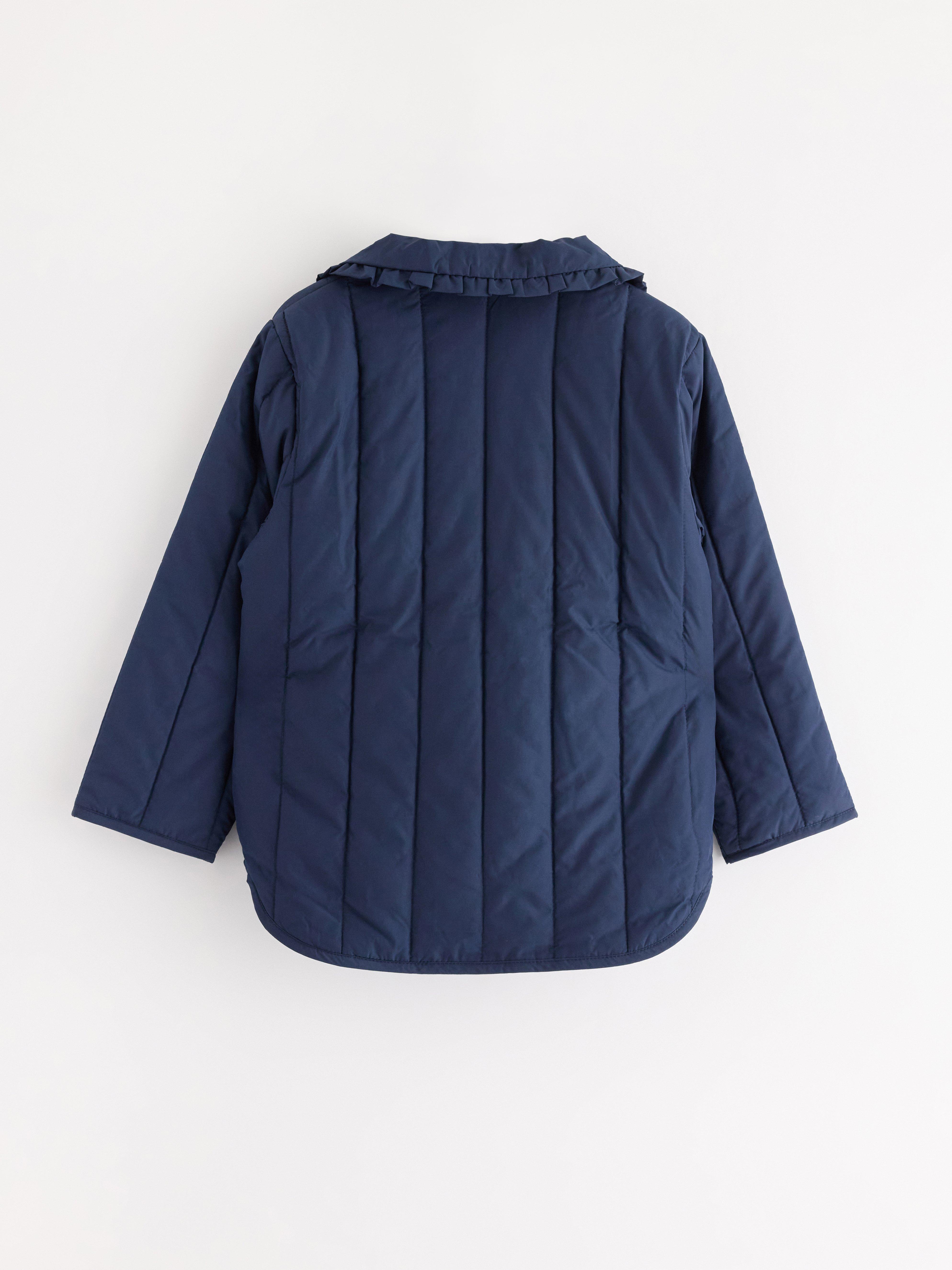 Jaqueta impermeável com gola azul-escura