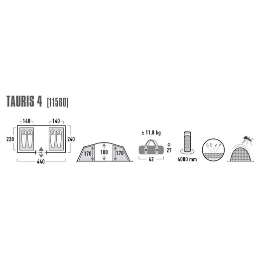 High Peak Tauris 4 Tent