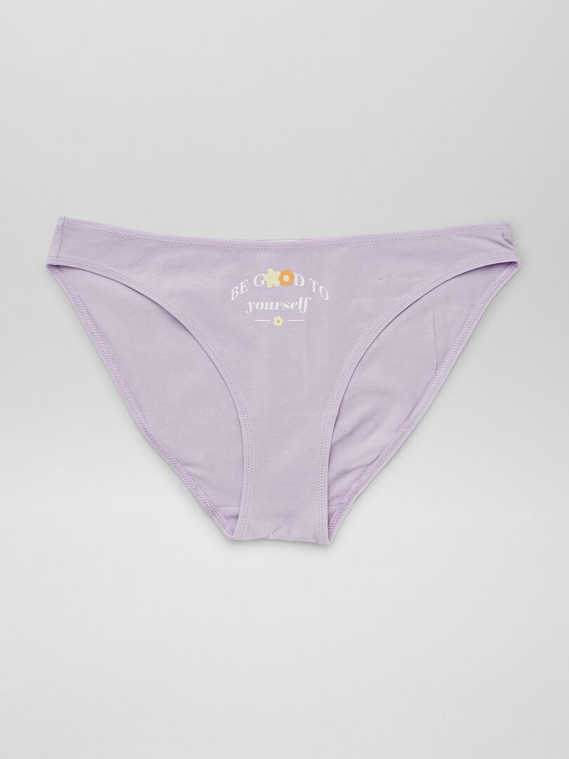 Set van 3 slips met print - WIT