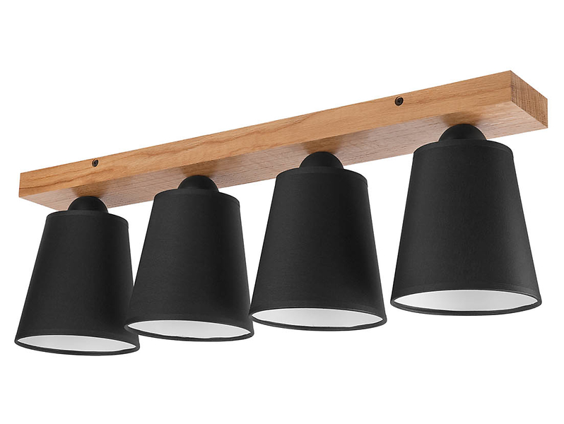 Lampa sufitowa Lula 4-punktowa drewniana brązowo-czarna