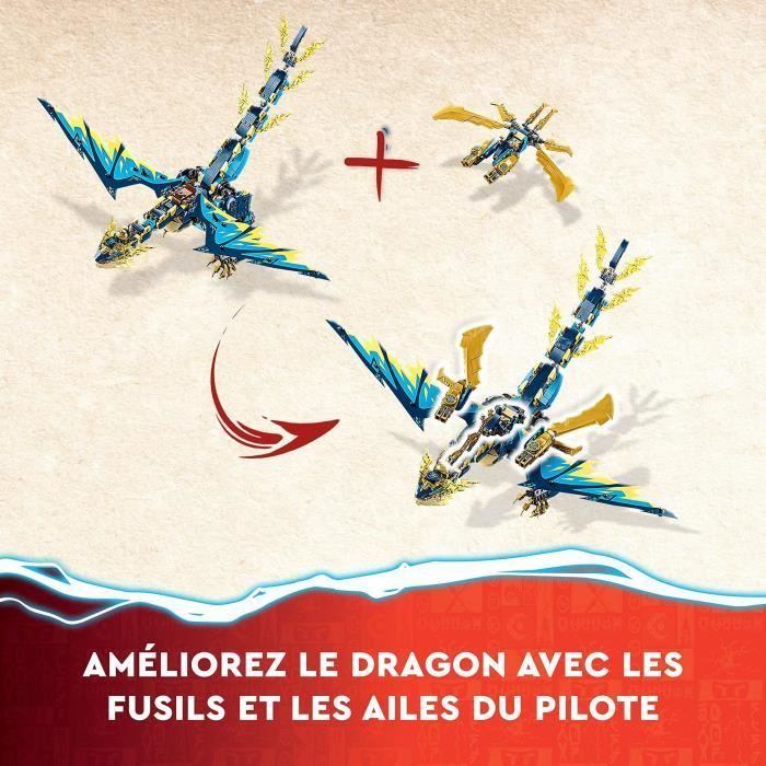 LEGO® NINJAGO 71796 Le Dragon Élémentaire contre le Robot de l’Impératrice, Grand Jouet