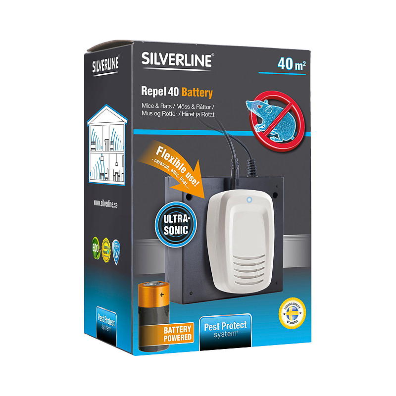 Silverline Muizen- en Rattenverjager op Batterijen Repel 40