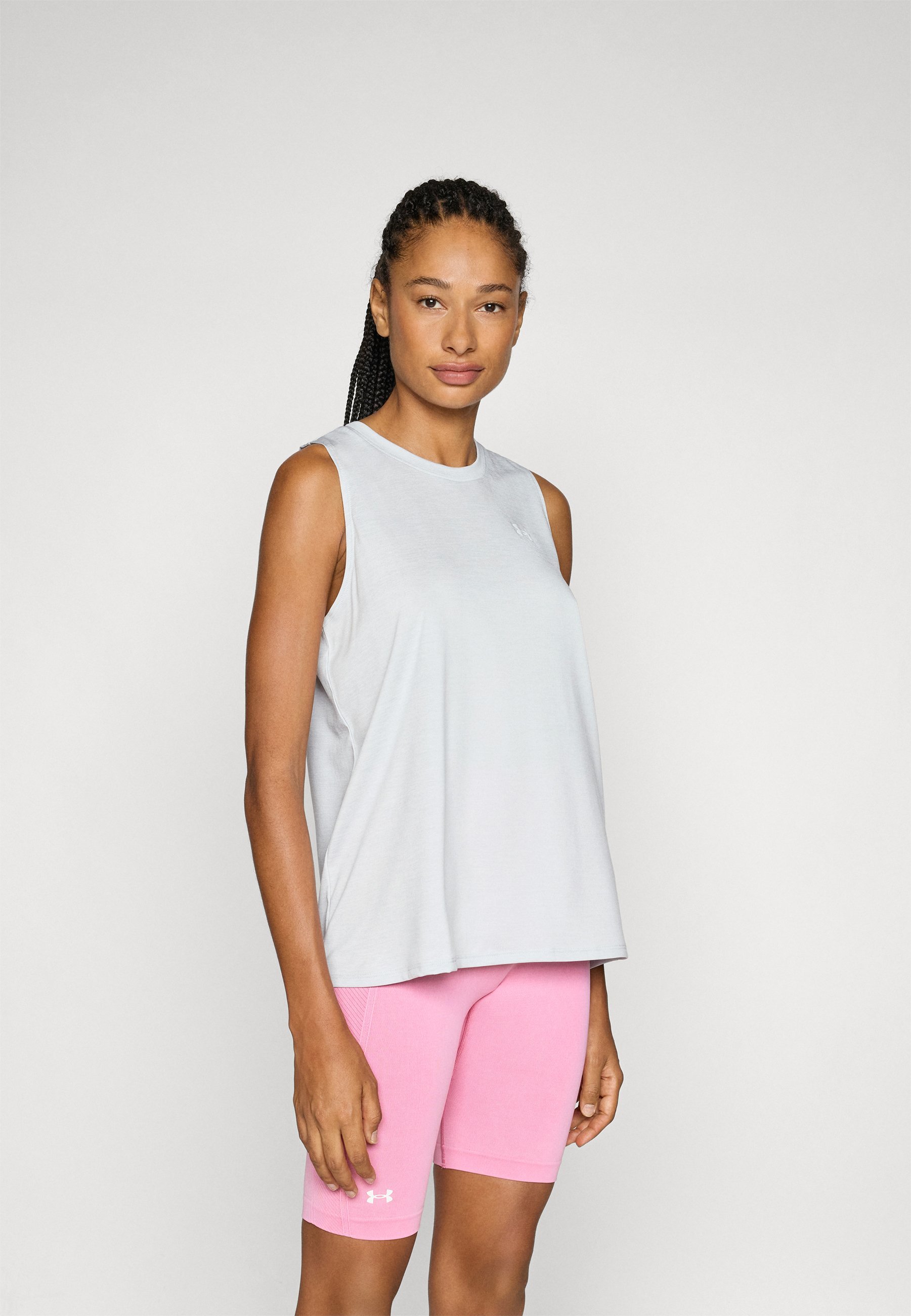 Under Armour TANK TWIST - Top - halo gray/white
