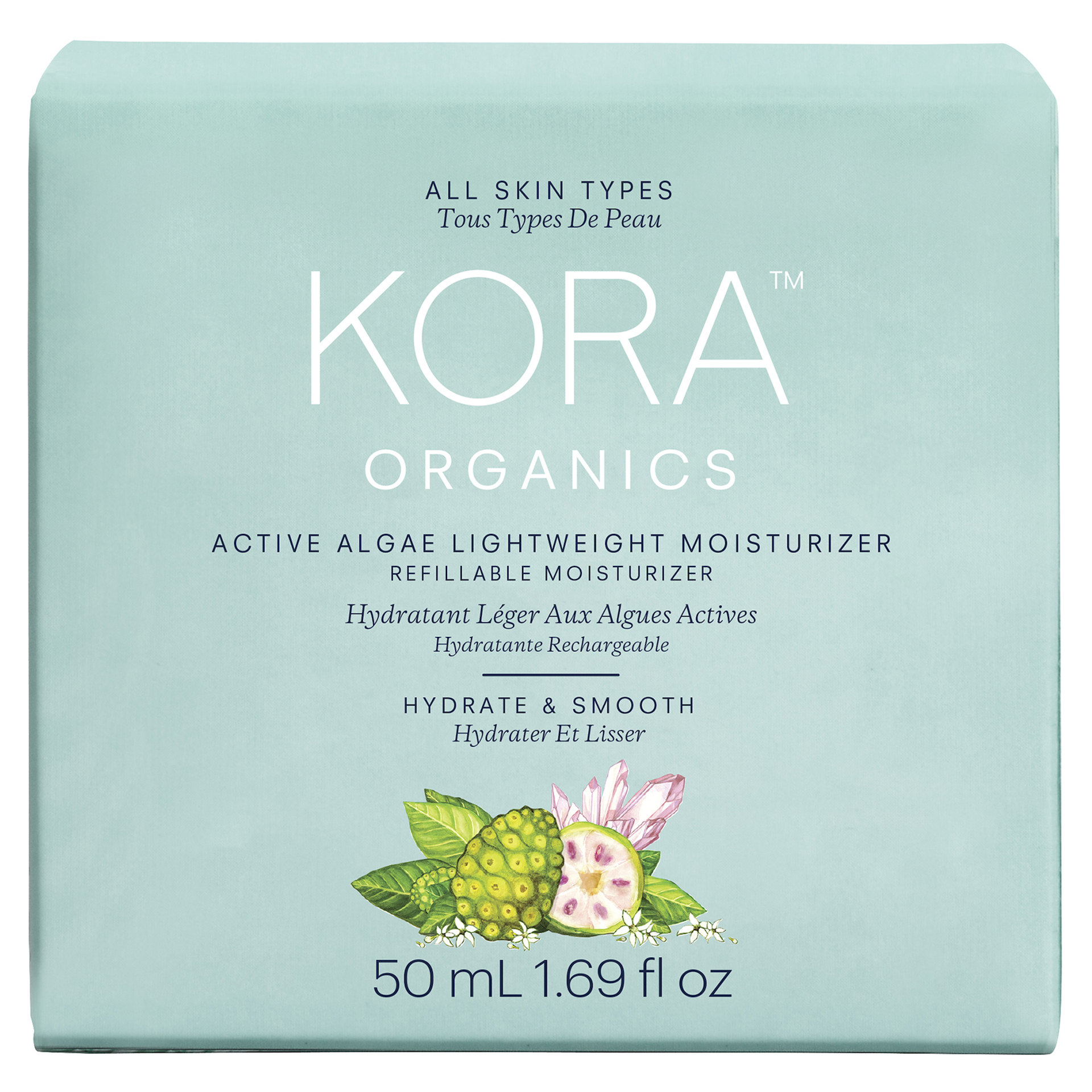 Cremă de zi hidratantă ușoară cu alge active 50 ml - Kora Organics