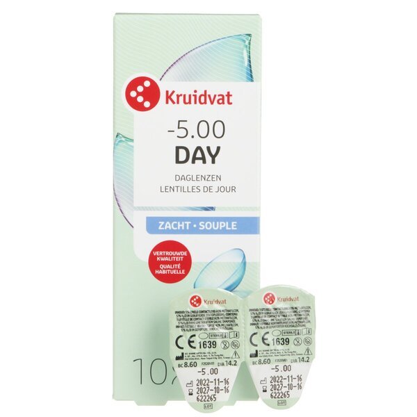 Kruidvat Opticare -5.00 Мека дневна контактна сочива<br>Медицински уређај - 10 комада