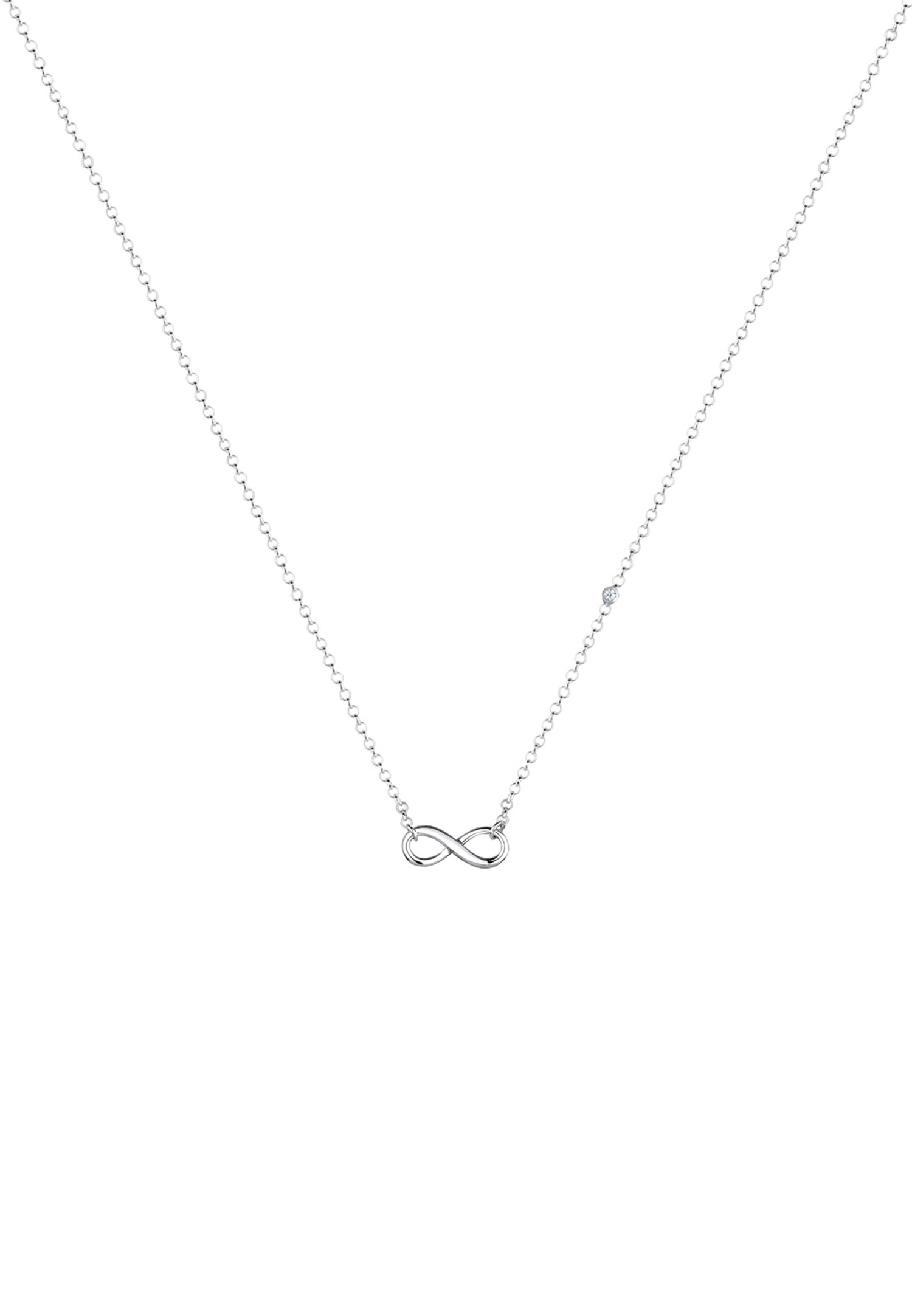 Elli DIAMONDS Femme Pendentif Infinité Symbole et Diamant (0.02 ct.) - (925/1000) Argent