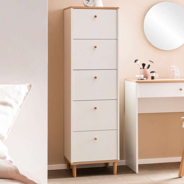 Kommode Emma, schmal mit 5 Schubkästen