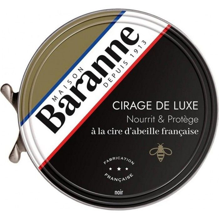 Graxa para sapatos preta de luxo Baranne 75ml