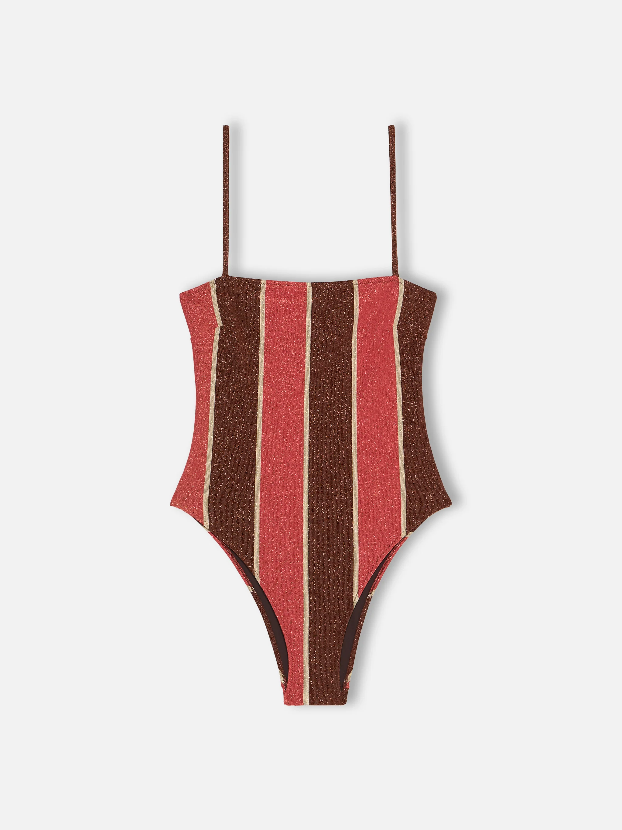 Blume badpak uit één stuk in gestreepte lurex