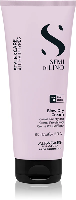 Alfaparf Milano Semi di Lino Style&Care Creme para Secagem com Escova: creme protetor que acelera a secagem dos cabelos, ideal para todos os tipos de cabelo.
