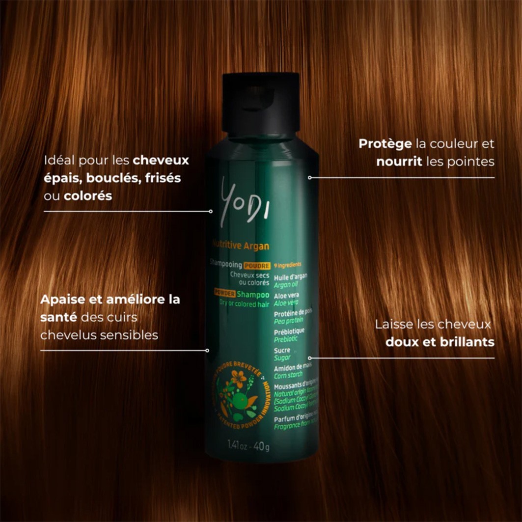 Yodi Nutritive Argan Shampoing Poudre au Prébiotique