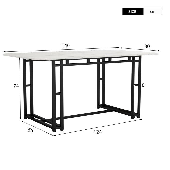 Juego de mesa de comedor con 4 sillas, mesa de cocina rectangular (140x80cm), sillas de comedor de terciopelo verde
