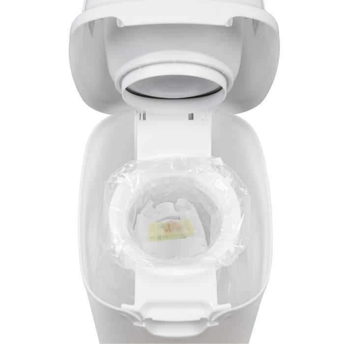 Cestino per pannolini BEBECONFORT a prova di odore, coperchio a prova di odore, compatibile con qualsiasi sacco per rifiuti, contiene da 20 a 30 pannolini, grigio