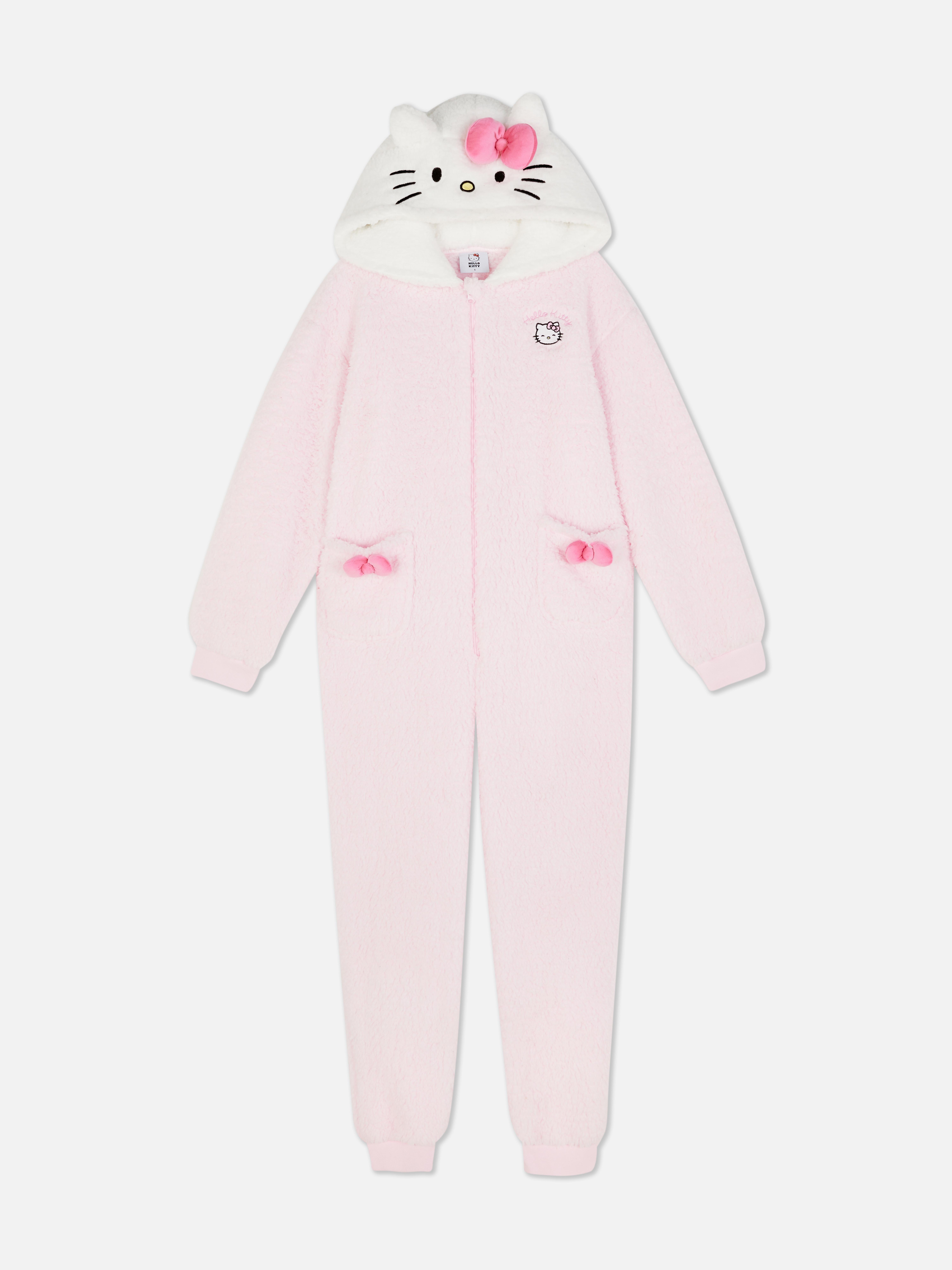 Salopetă Hello Kitty pentru femei Salopetă Hello Kitty cu glugă aplicată, buzunare cu fundă și fermoar