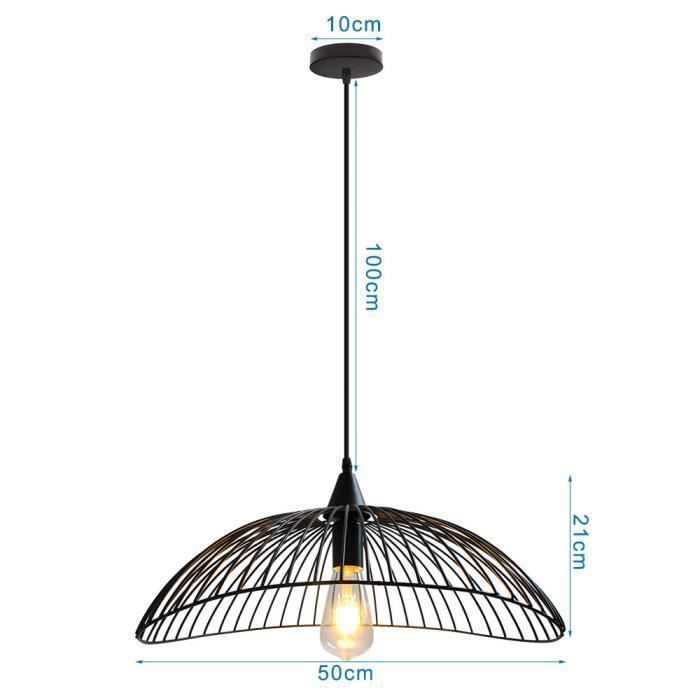 IDEGU Lustre Plafonnier en Filaire Métal Lampe Suspension Industrielle Vintage pour Salon Cuisine Chambre