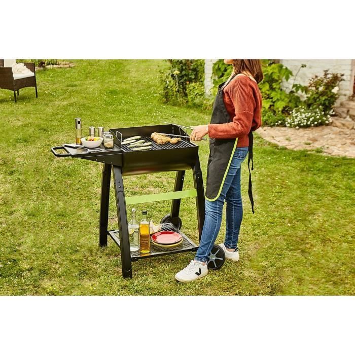 COOK'IN GARDEN TONINO 50 Houtskoolbarbecue - L 102 x B 71 x H 90 cm - Kookoppervlak: 42 x 41,5 cm - Zwart