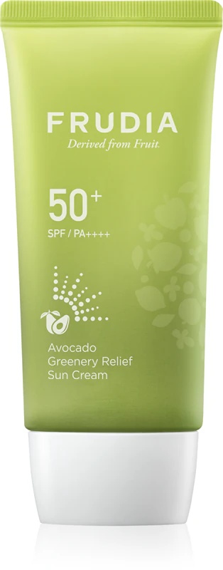 „Frudia Sun Avocado Greenery Relief“ drėkinamasis apsauginis kremas jautriai odai