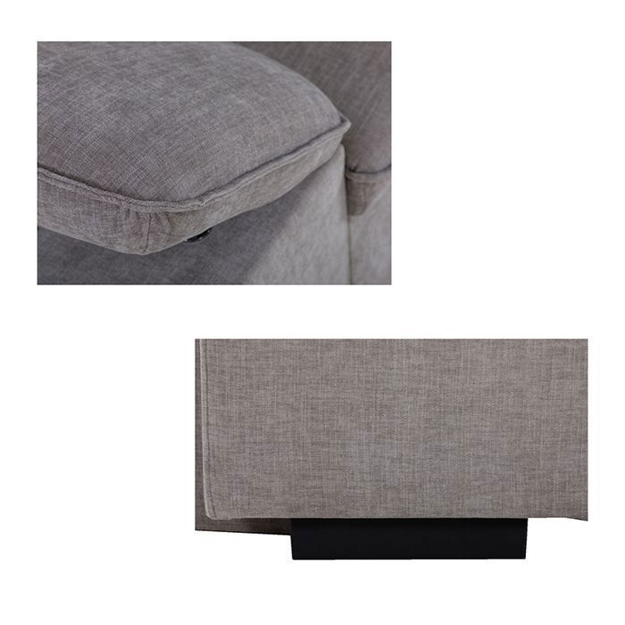 Divano letto angolare reversibile ALYA grigio cenere (tessuto a trama piatta) - Taglia M - 4/5 posti - 255 x 148 x 88 cm