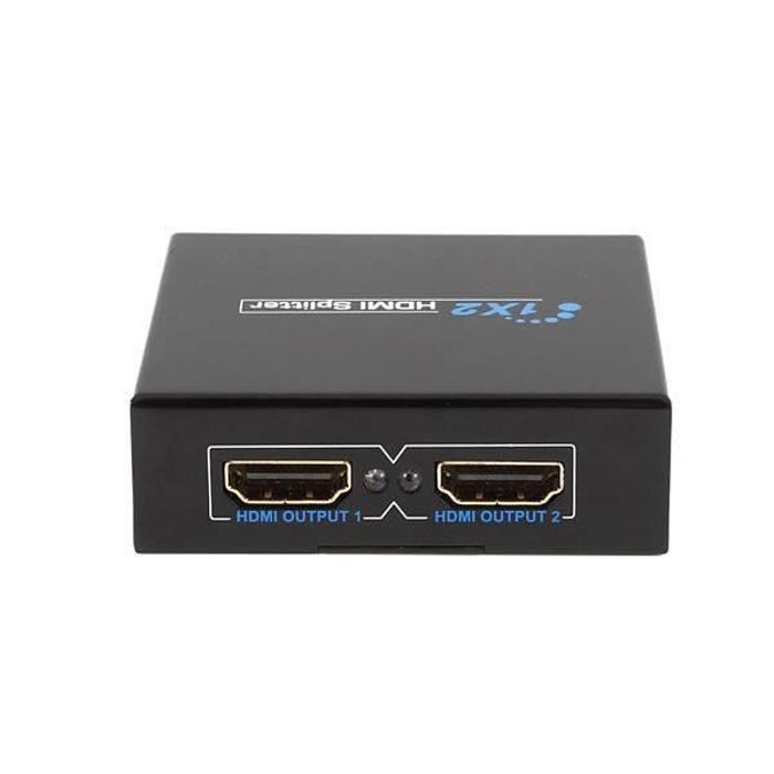 Divisor HDMI Novhill - 2 puertos - Compatible con 3D y HDCP - Calidad sin pérdidas - Negro