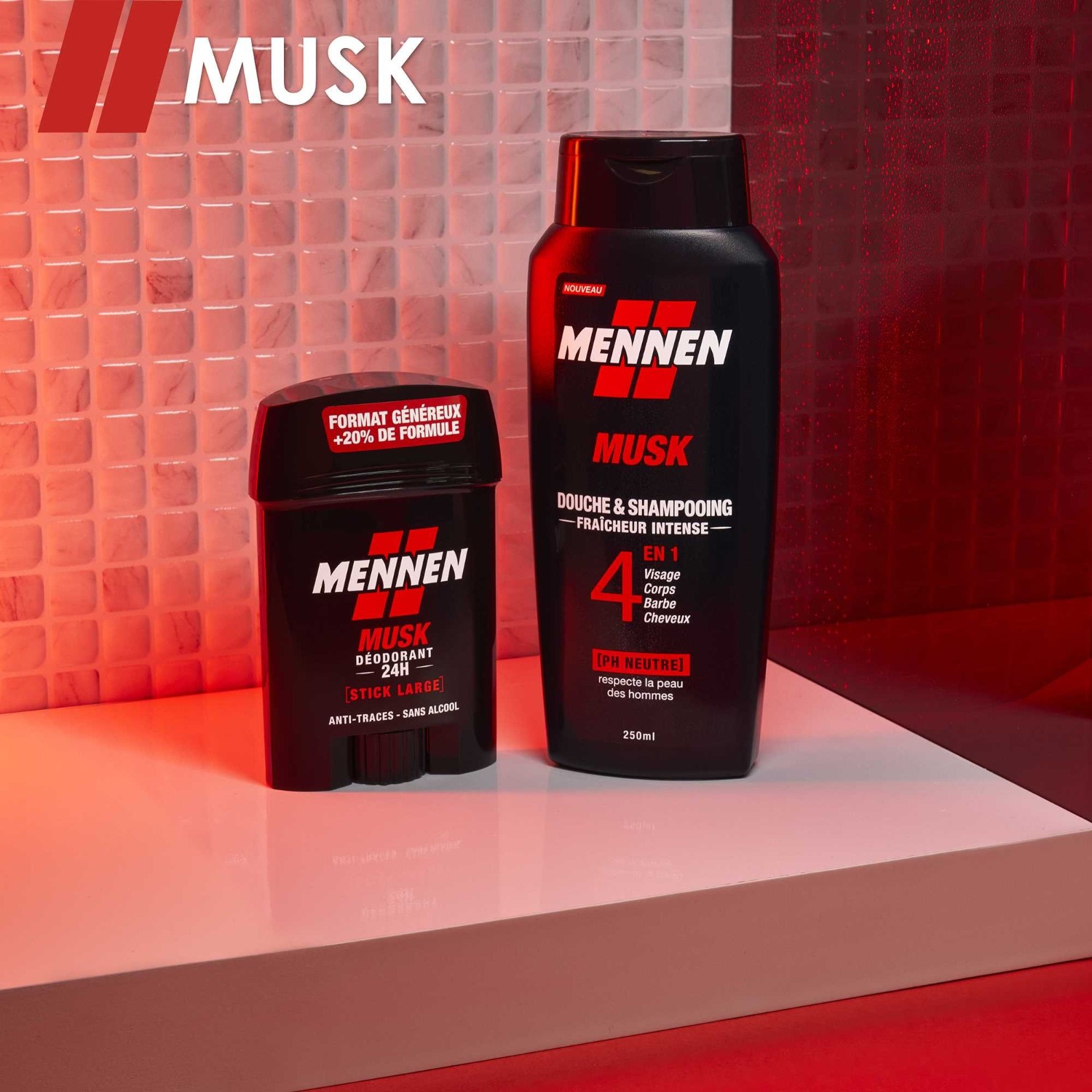 Mennen Deodorant homme 24H stick large sans alcool anti traces
