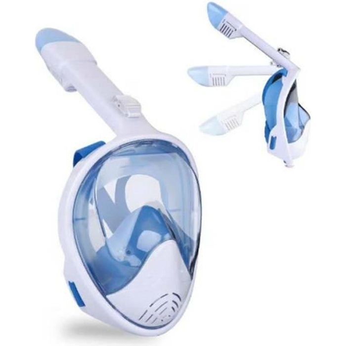 Maschera subacquea integrale antiappannamento PIMPIMSKY a 180° con boccaglio integrato per bambini/adulti - Taglia S/M Blu