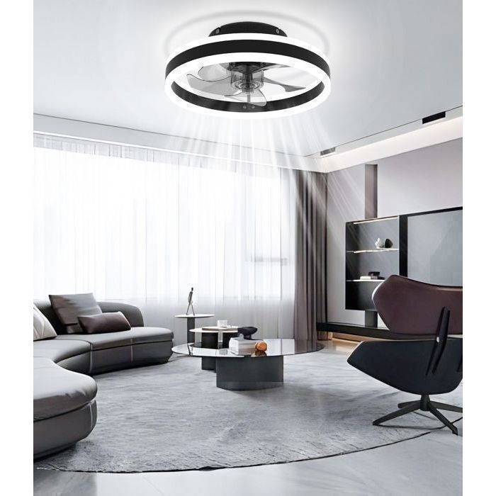 ®WHD© 50cm Ceiling Fan with 3 Lights & 6 Speeds, Quiet, Energy Efficient, Remote Control/App - Living Room/Bedroom/Kitchen/Office