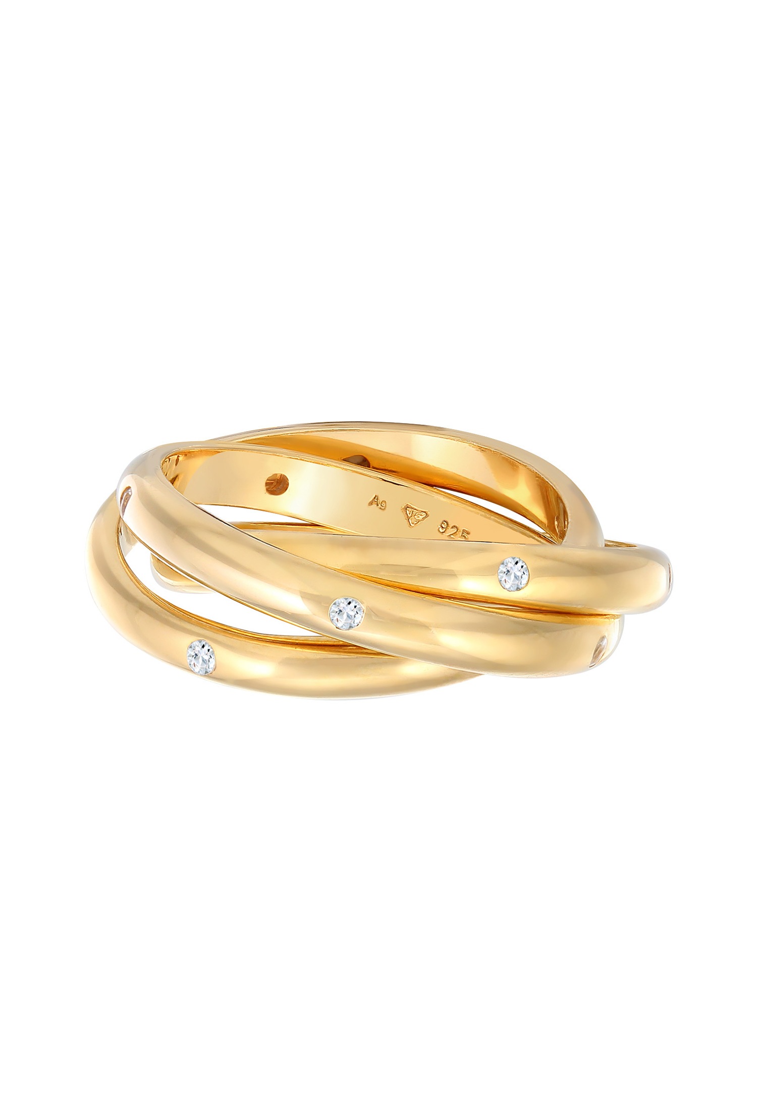 Elli PREMIUM Femmes Basique Trio Enroulement avec Topaze pierre précieuse en Argent Sterling 925