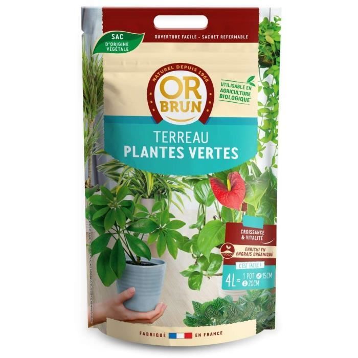 OR BRUN Blumenerde für Grünpflanzen 4l