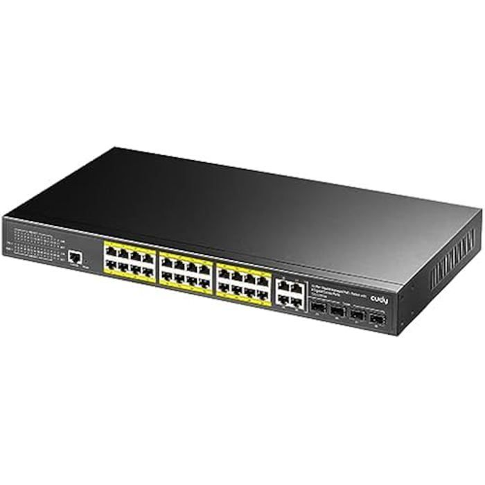 Switch de rede - CUDY - GS2028PS4 - 24 portas GE - 4 portas SFP - PoE+ de 300 W