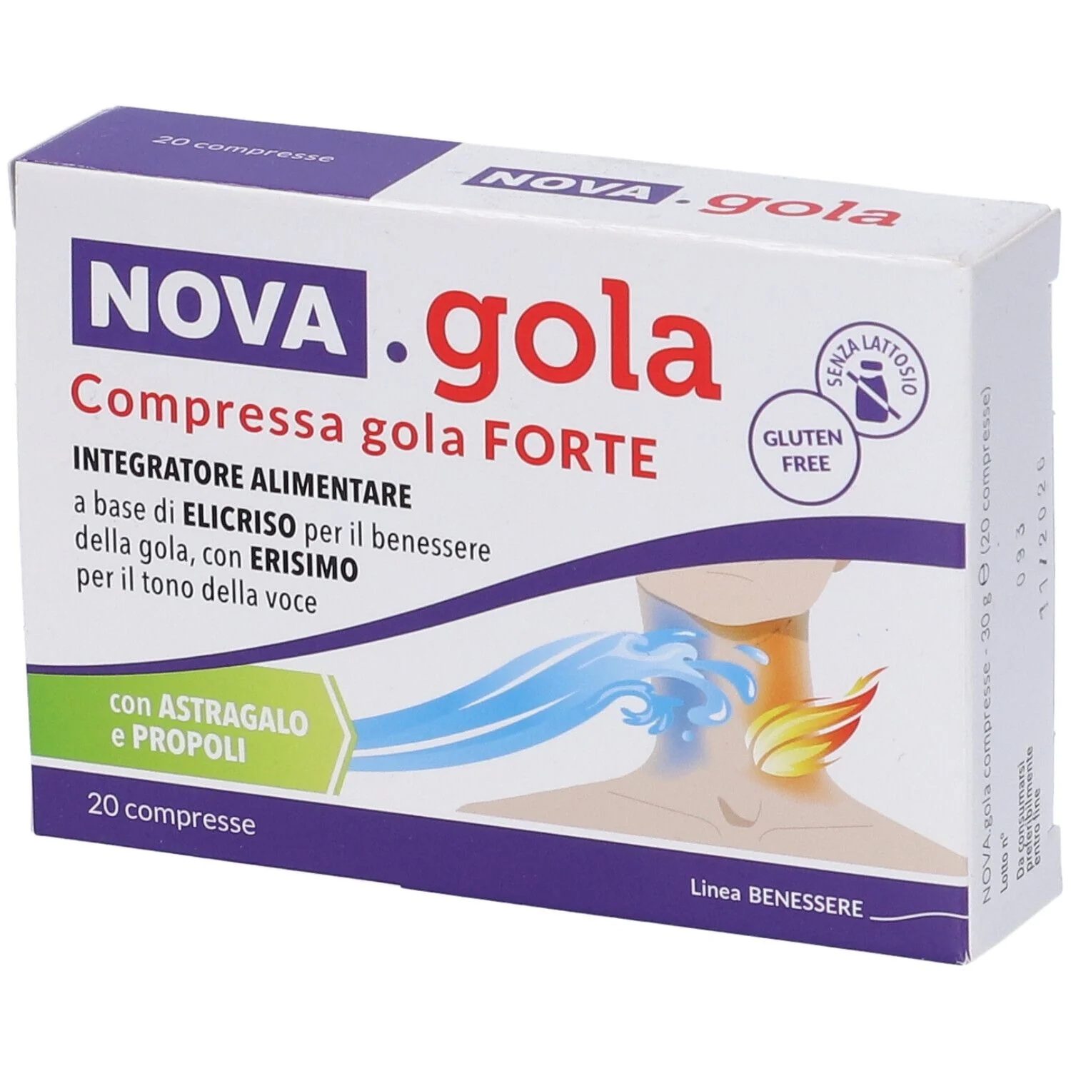 Tabletten Nova Gola Sterke Keel 20 tabletten