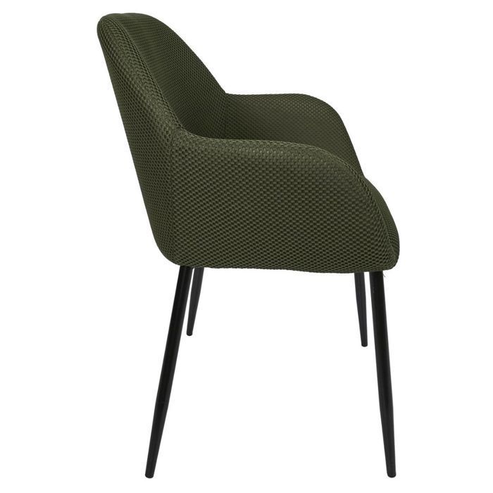 Set of 2 dining chairs in khaki 3D textured mesh fabric - ELECTRON