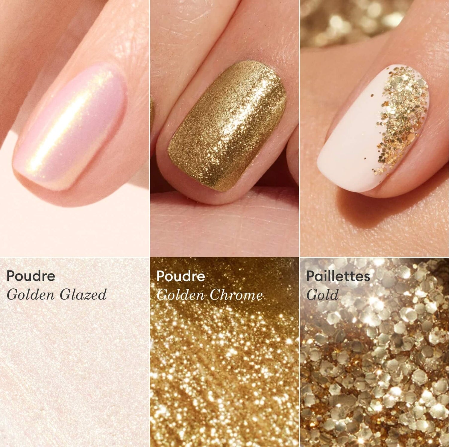 Trios de paillettes et poudres à effets