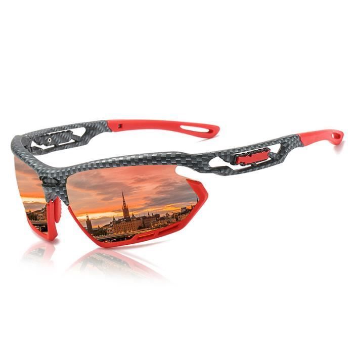 Occhiali da sole da uomo SHARPHY per ciclismo, sport estivi all'aria aperta, sci, pesca, guida, colore rosso classico