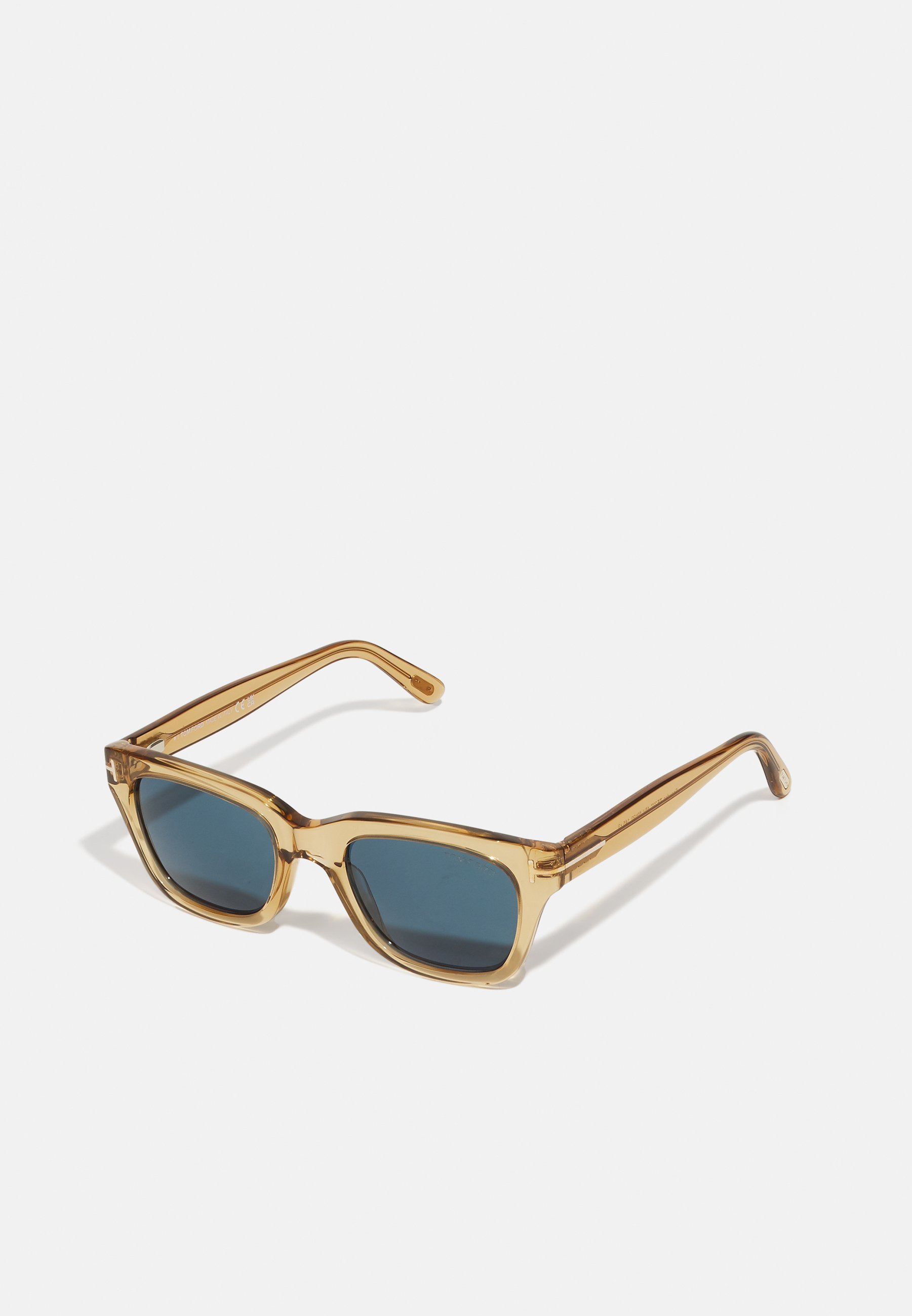 Tom Ford SNOWDON UNISEX - Zonnebril - glanzend lichtbruin/blauw