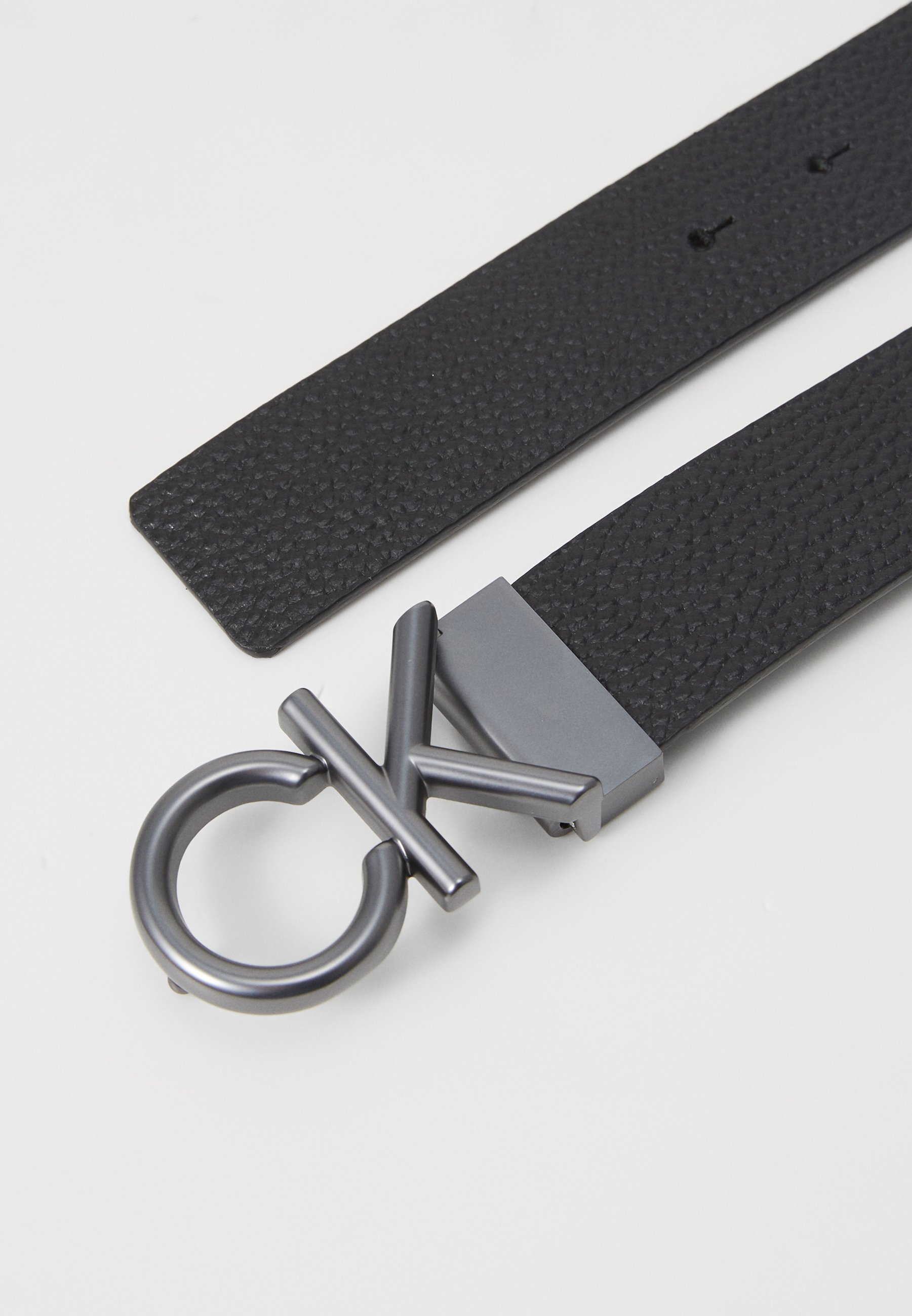 Calvin Klein HALLMARK LOGO - Riem - zwart/mat metaalkleurig