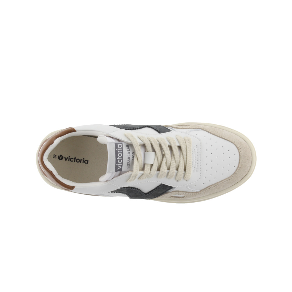 Baskets Victoria Seul en similicuir avec empiècements colorés et daim