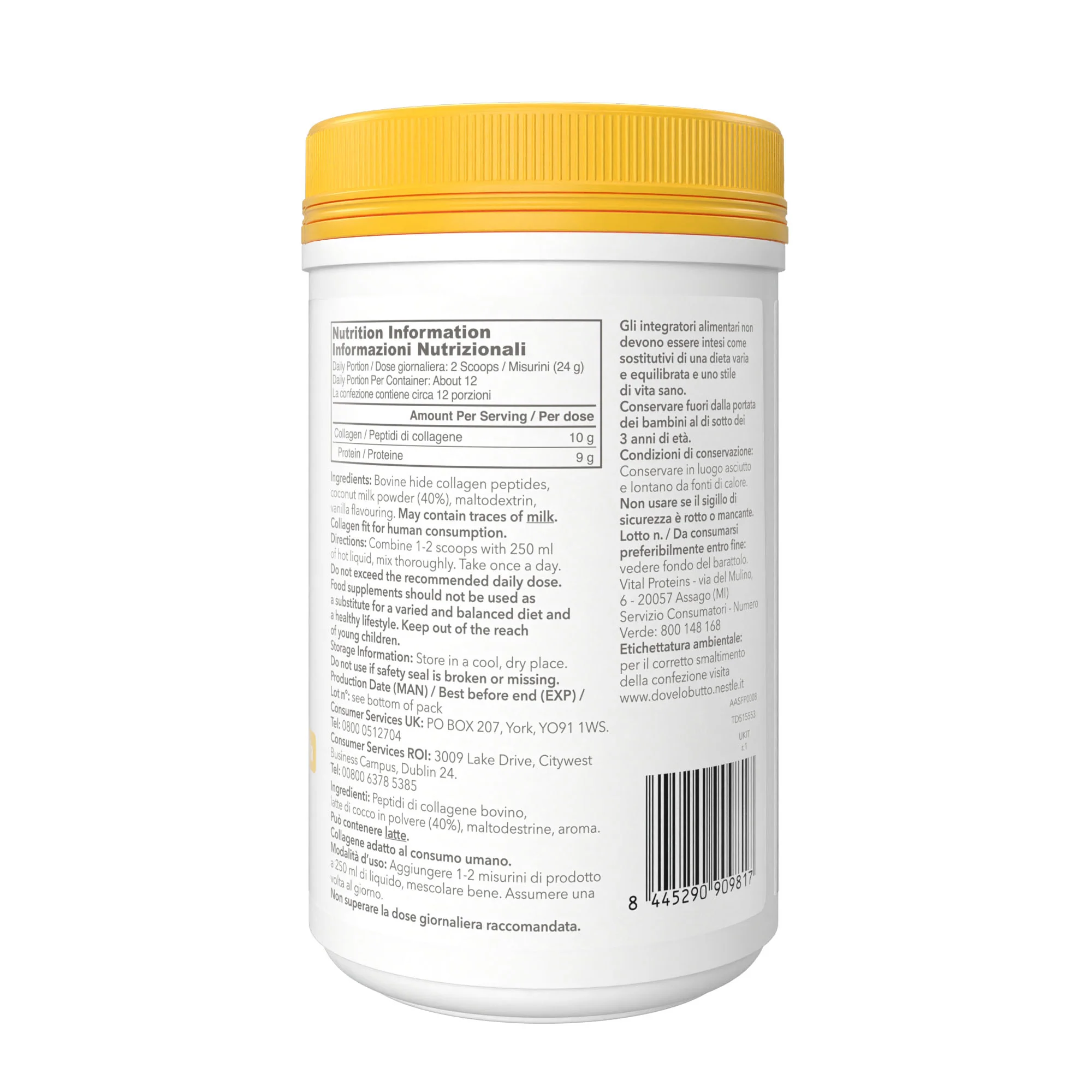 Integratori Alimentari Collagen Creamer Vaniglia - Integratore Unghie e Capelli, Integratore Pelle, Integratore Viso, Integratore Corpo e Detox