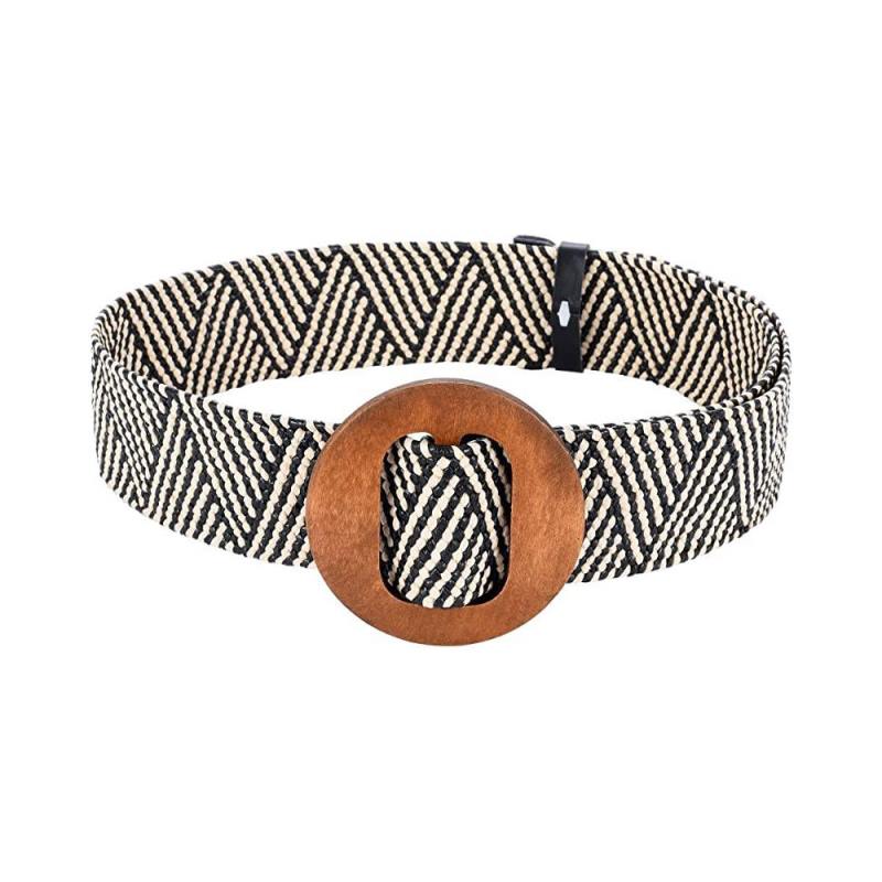 Ceintures pour femmes en paille tressée élastique | Ceinture extensible large tissée style tropical