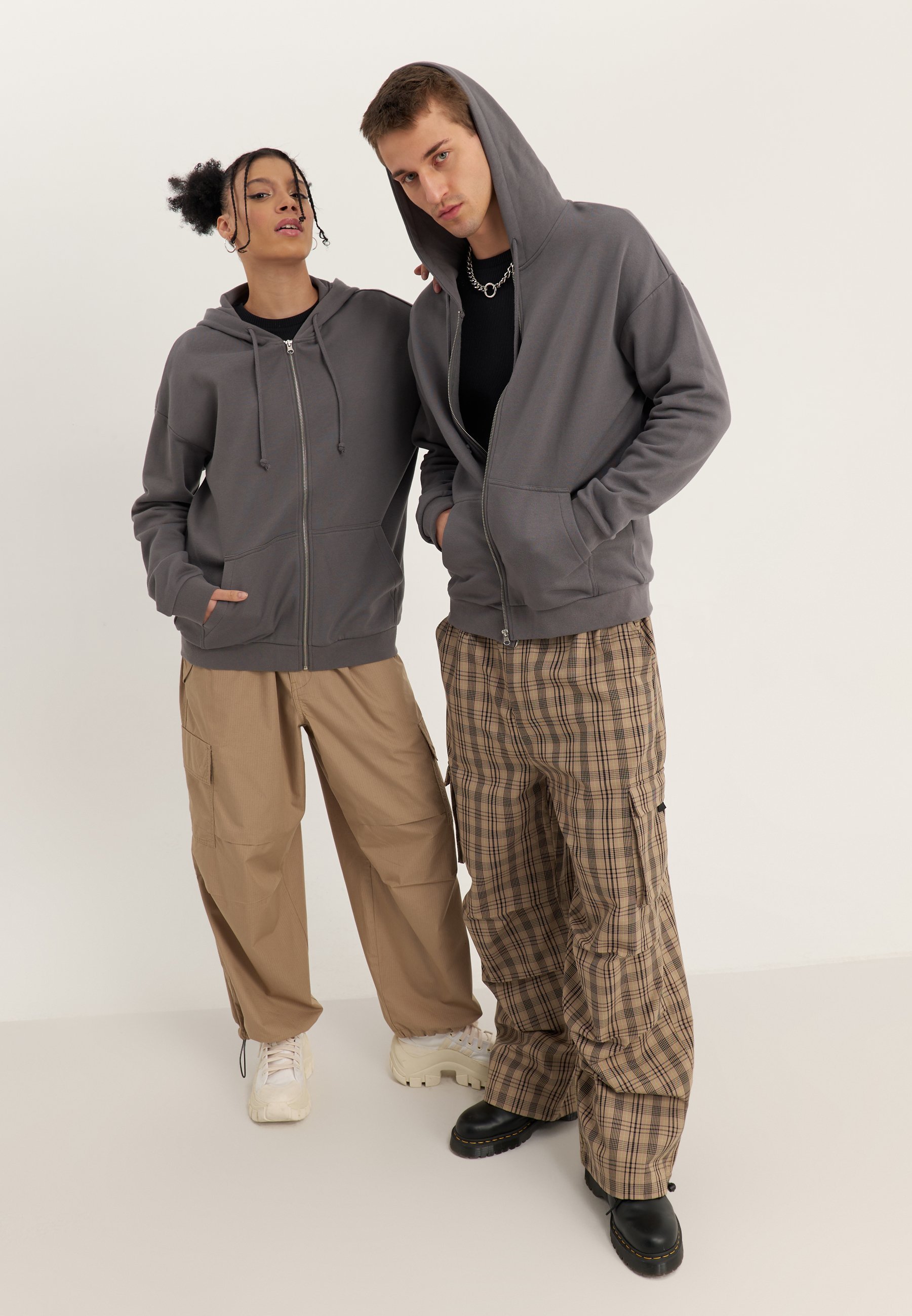 YOURTURN UNISEX - Sweatshirt met rits - donkergrijs