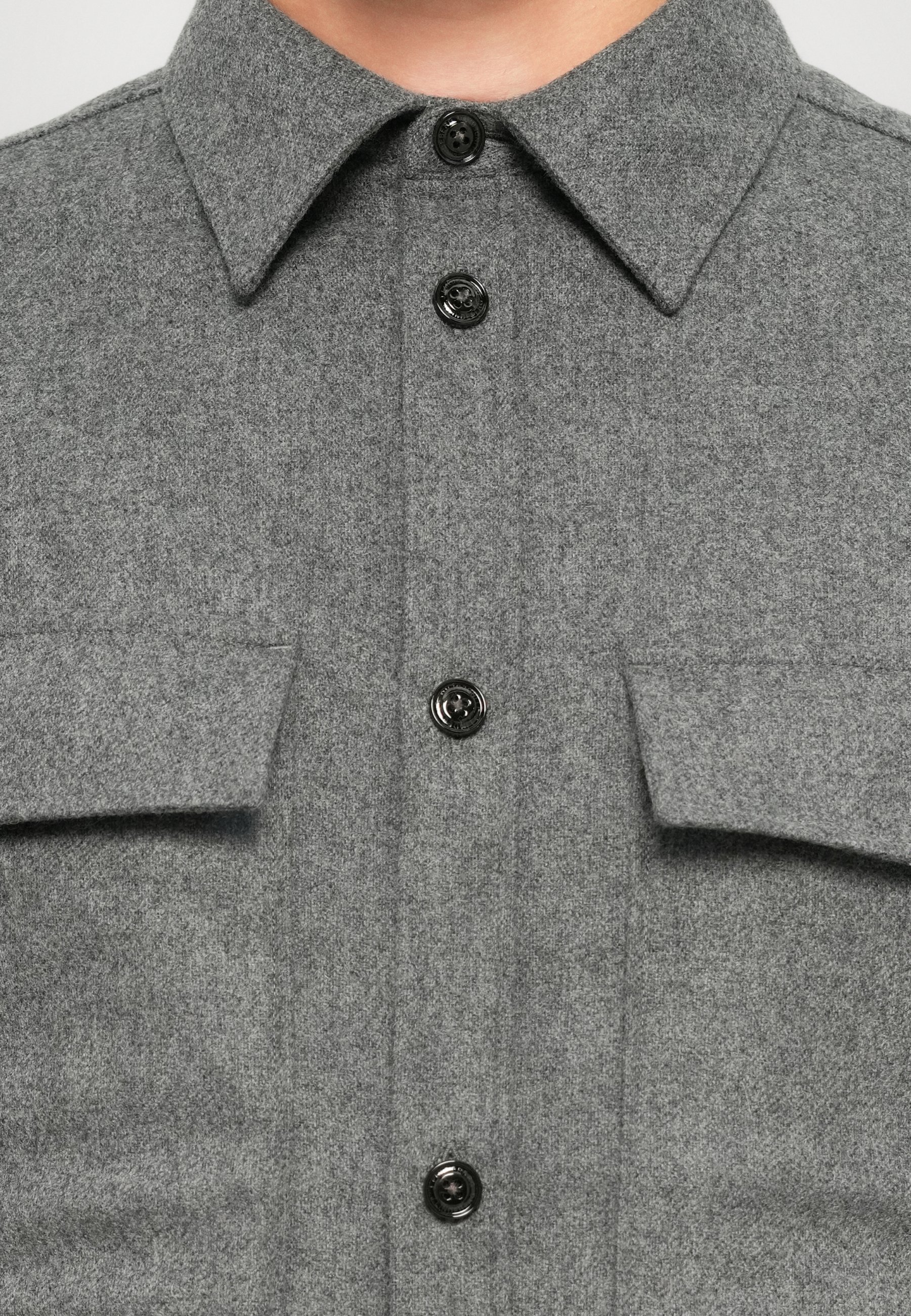 J.LINDEBERG SURCHEMISE PLATE - Chemise - gris foncé chiné