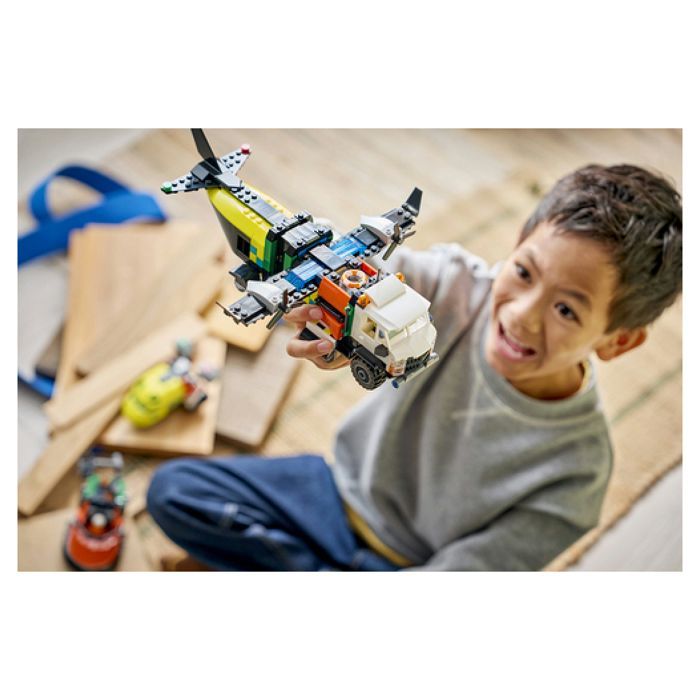 LEGO City 3-en-1 60505 Avion, Camion d’Assistance et Aéroglisseur Modulable - Jouet 7 ans