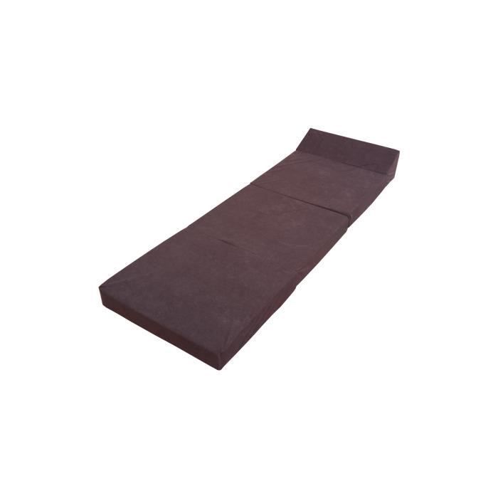 Matelas futon pliable en mousse - Marron foncé - Ferme - 70x200 cm