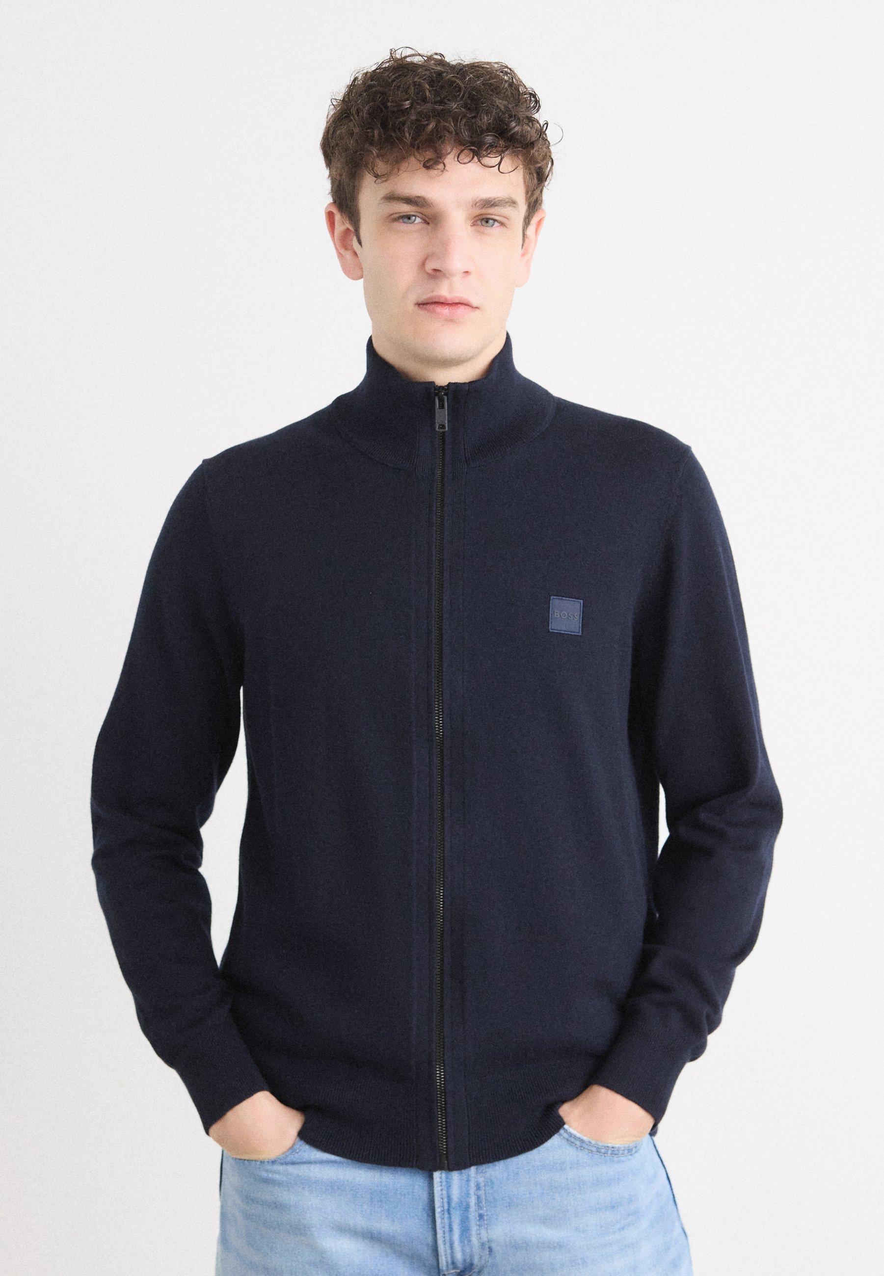 BOSS KANOZIP - Strickjacke - dunkelblau