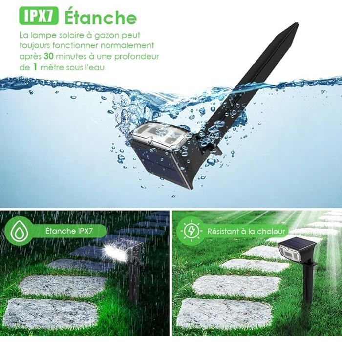 OUFOT Lumiere olaire Exterieur Jardin 4 ièces 30 LEDs Le olaire Exterieur Etanche I67 pot olaire Exterieur ave LAMPADAIRE DE JARDIN